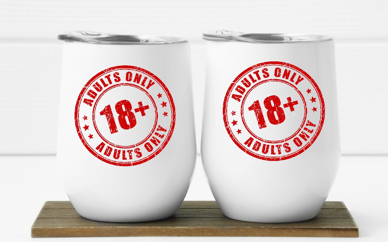 Adult Humour 12oz Double Insulated Wine Tumblers