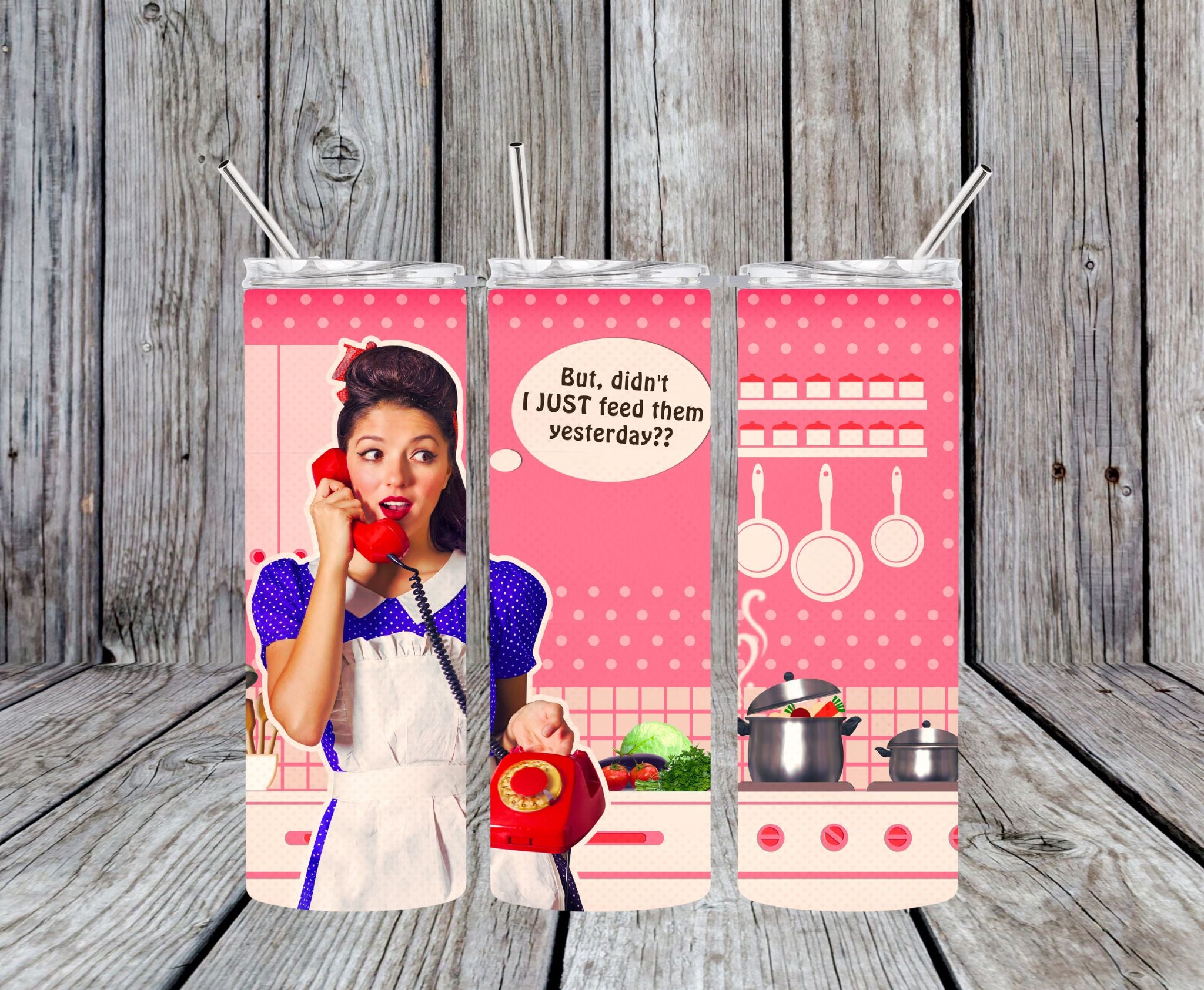 But, Didn't I Just Feed Them Yesterday?? - 20oz Pop Art Skinny Tumbler