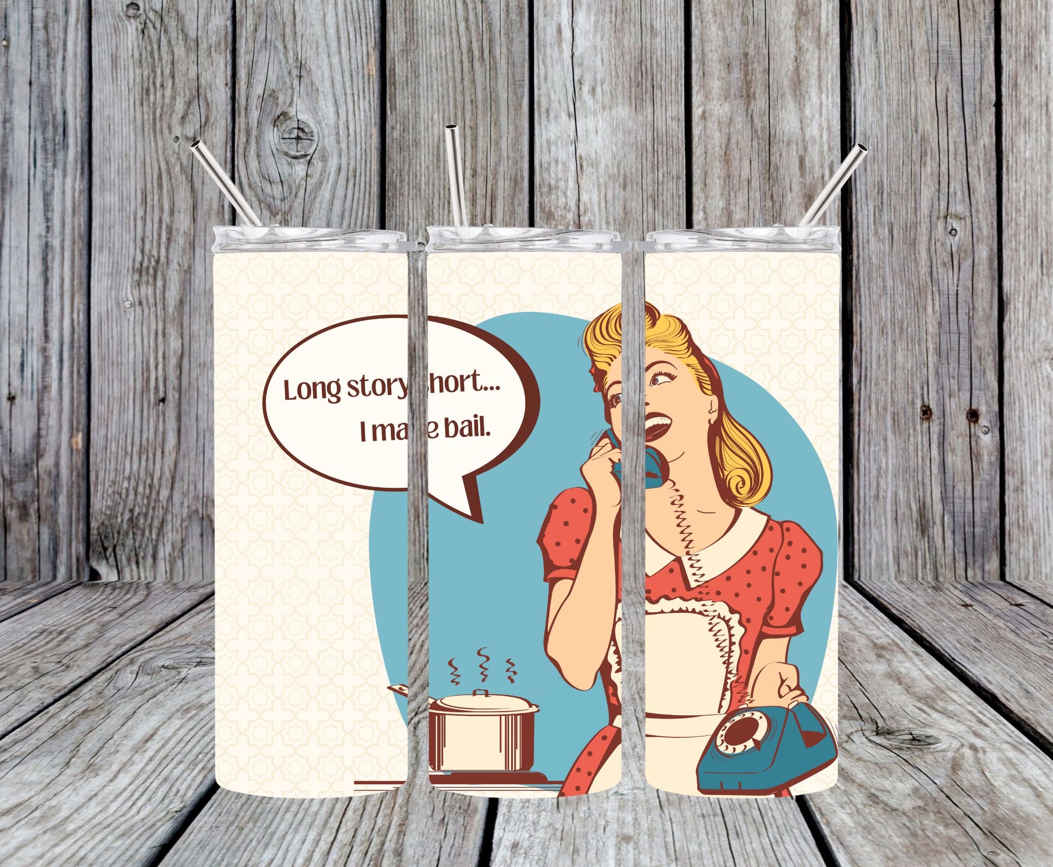 Long Story Short..... I Made Bail - 20oz Pop Art Skinny Tumbler