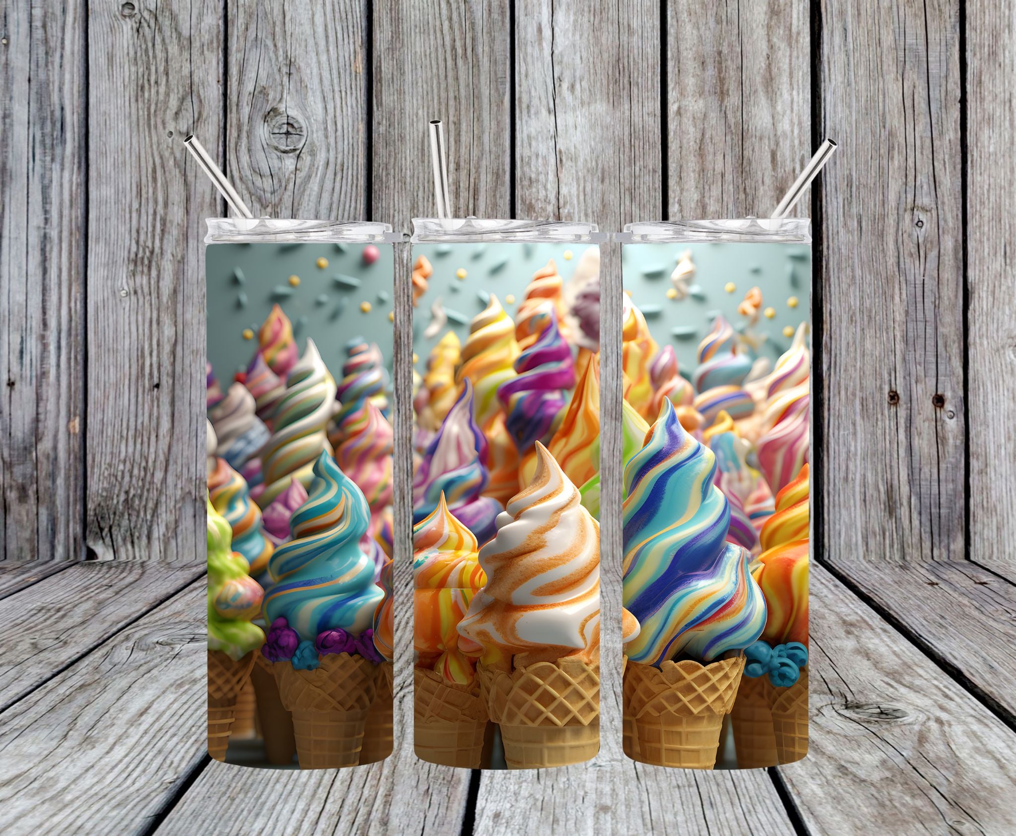 Ice Cream 3 - 20oz Skinny Tumbler