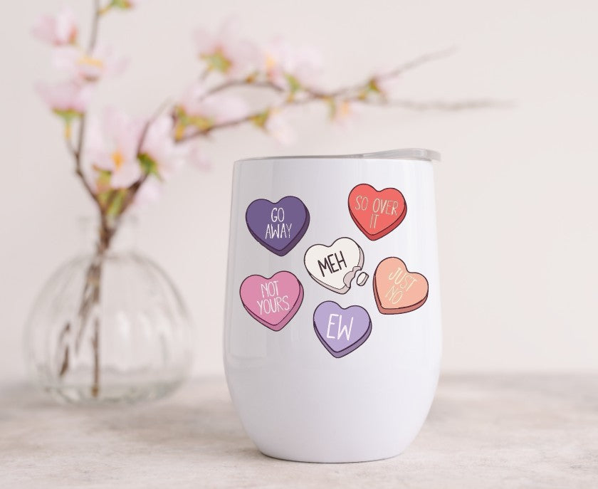 LOVE HEARTS - Wine Tumbler