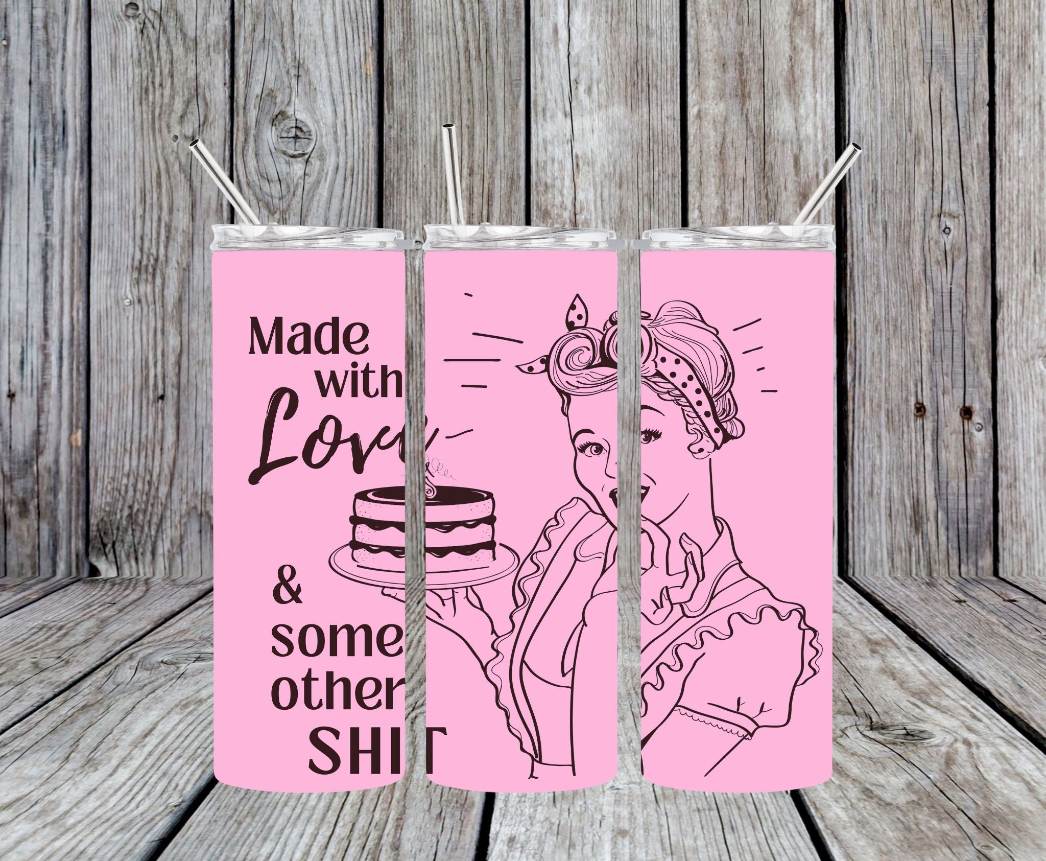 Made With Love & Some Other Shit - 20oz Pop Art Skinny Tumbler