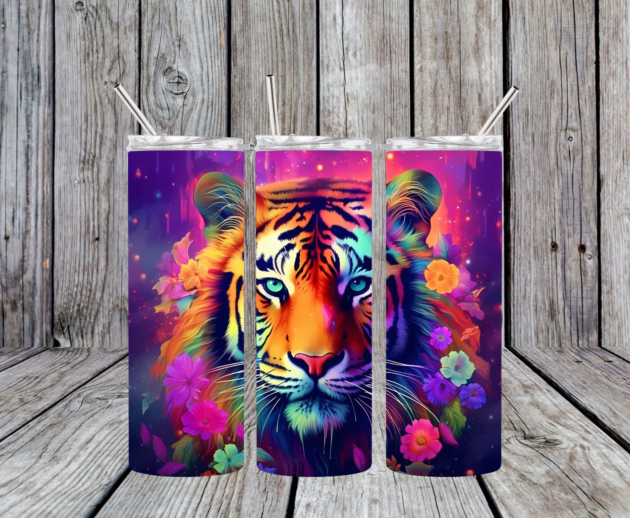 Neon Lion- 20oz Skinny Tumbler