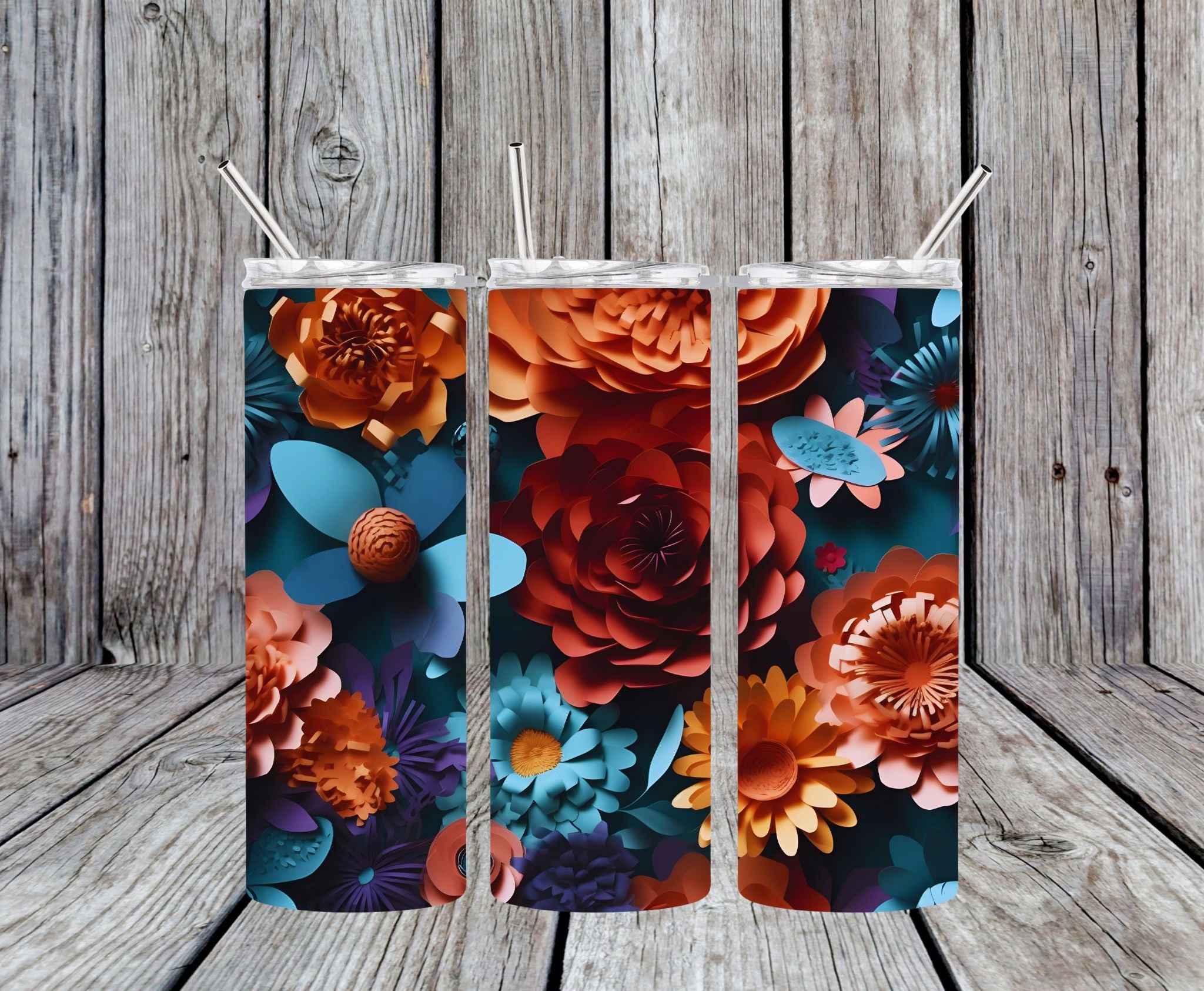 Floral 16 - 20oz Skinny Tumbler