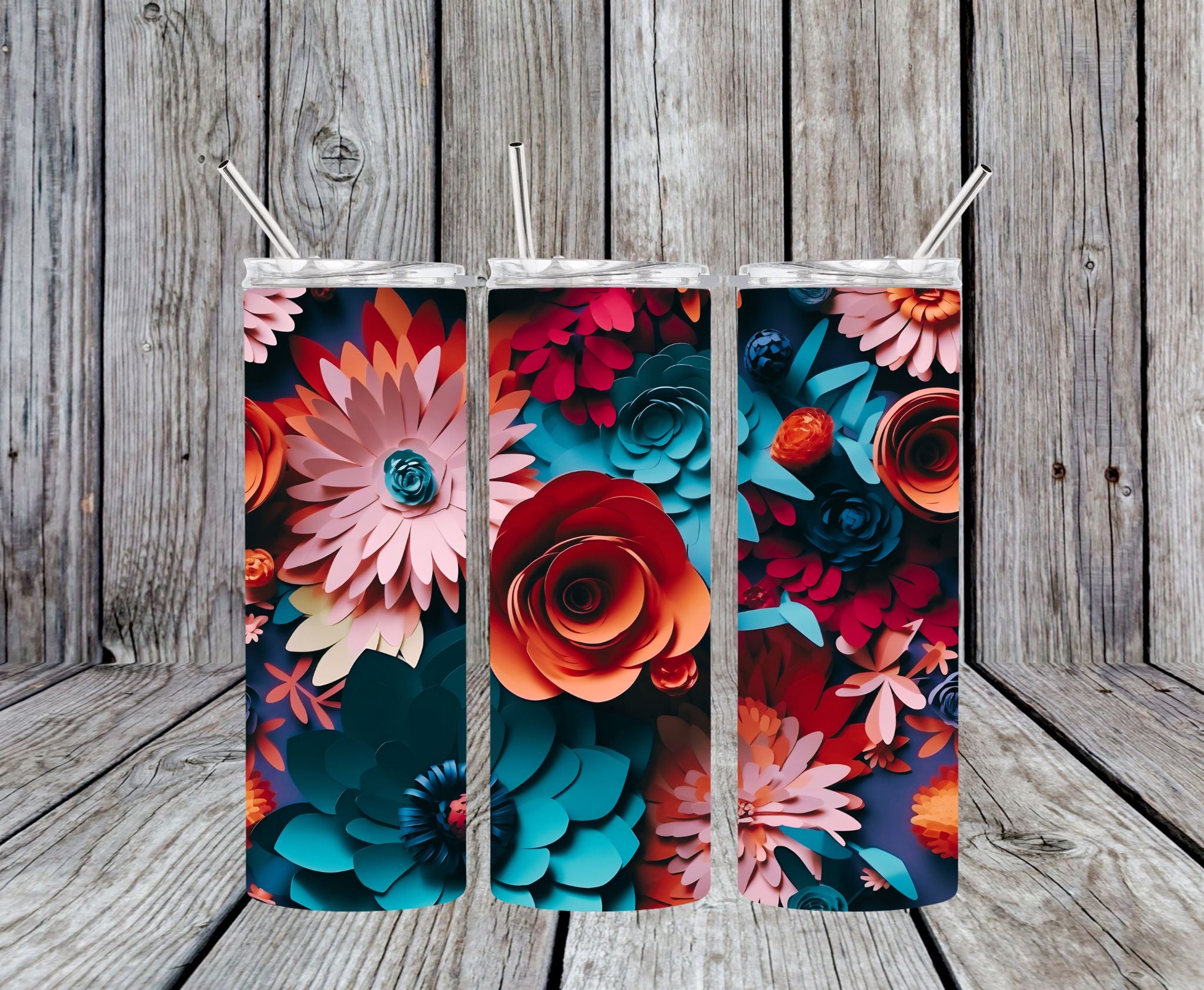 Floral 17 - 20oz Skinny Tumbler