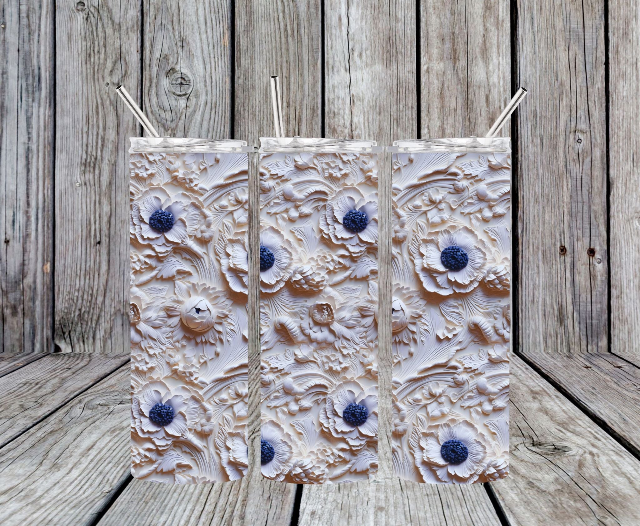 Floral 20 - 20oz Skinny Tumbler