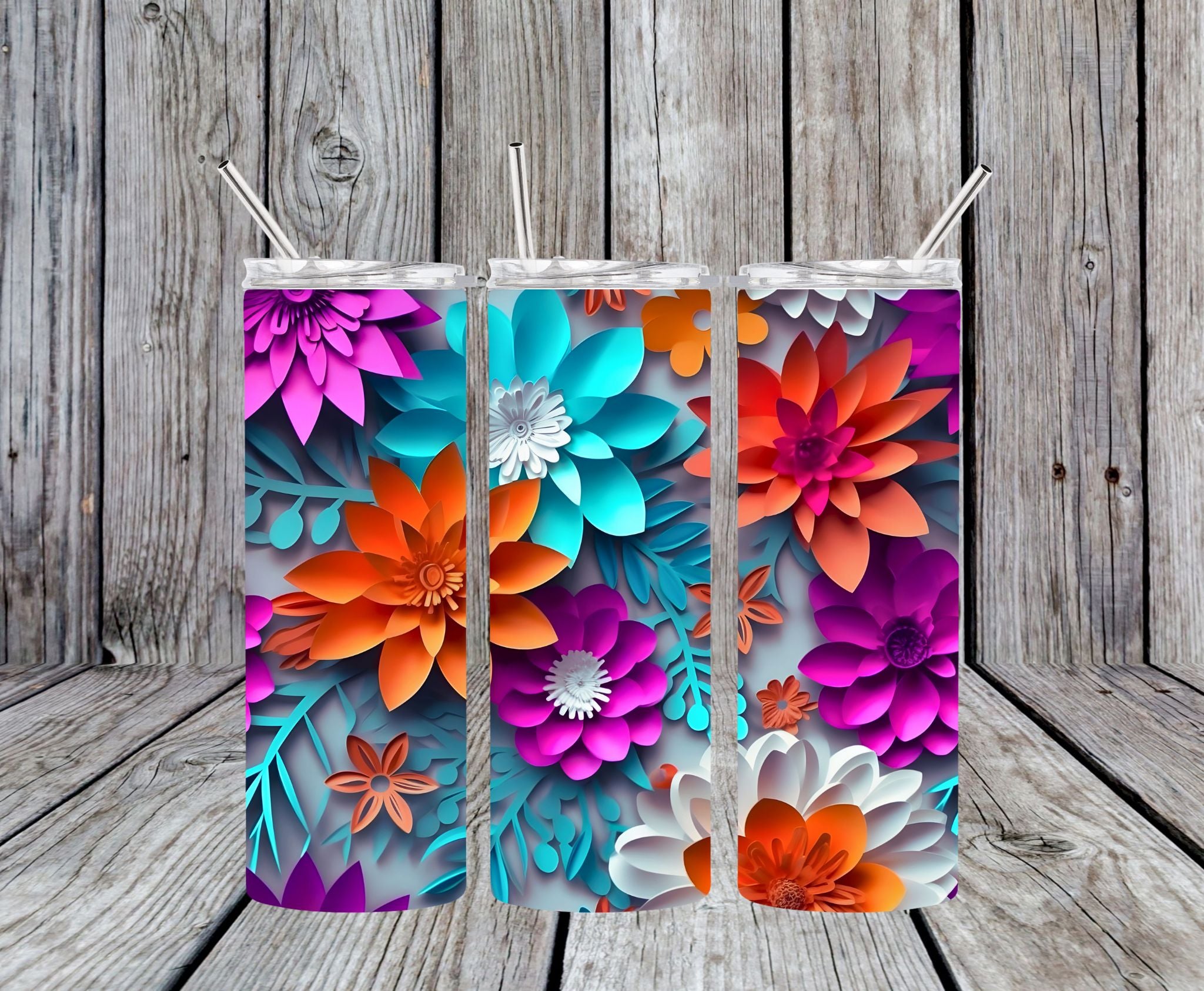 Floral 21 - 20oz Skinny Tumbler