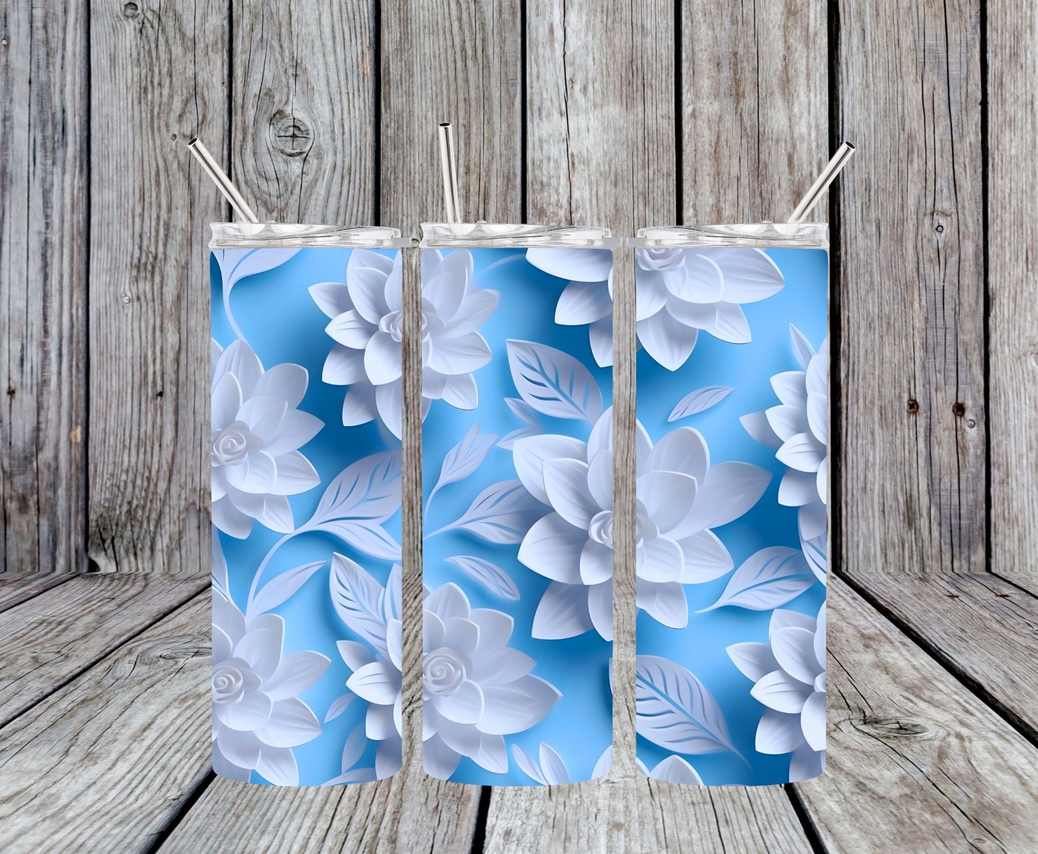 Floral 9 - 20oz Skinny Tumbler