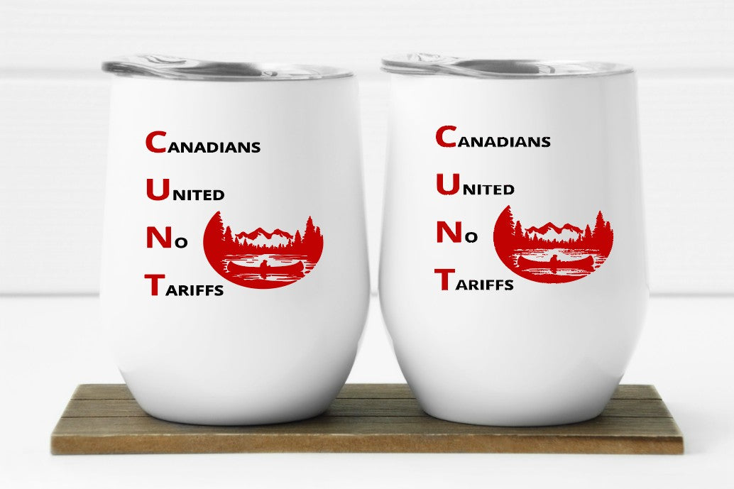 Canada United No Tariffs - 12oz Wine Tumbler