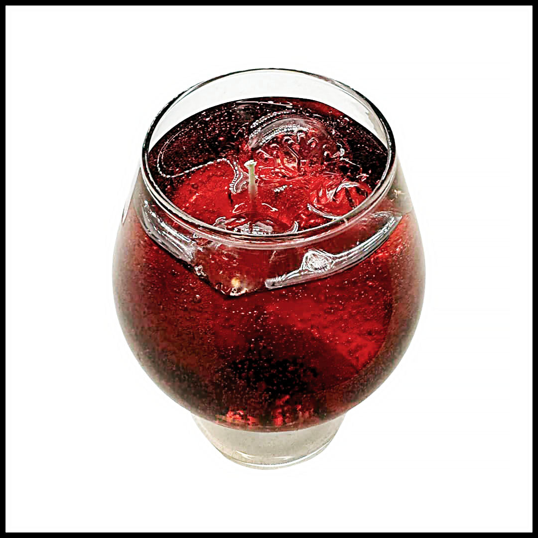 WHISKEY 'ON THE ROCKS' OR WITH A SPLASH OF COLA GEL CANDLE