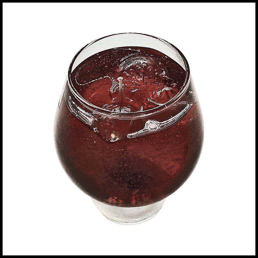 WHISKEY 'ON THE ROCKS' OR WITH A SPLASH OF COLA GEL CANDLE