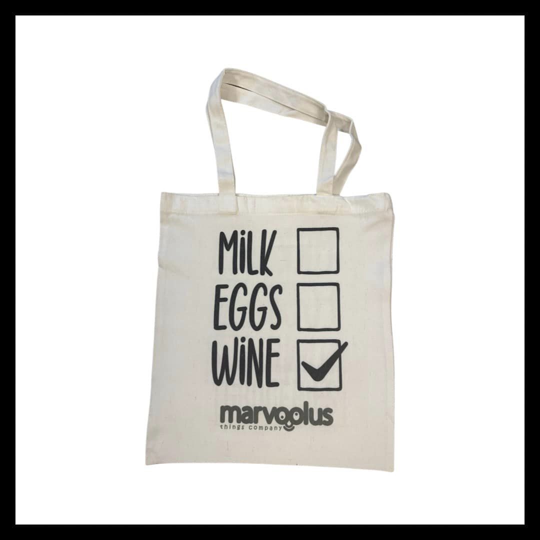 Milk, Eggs, Wine - Tote Bag