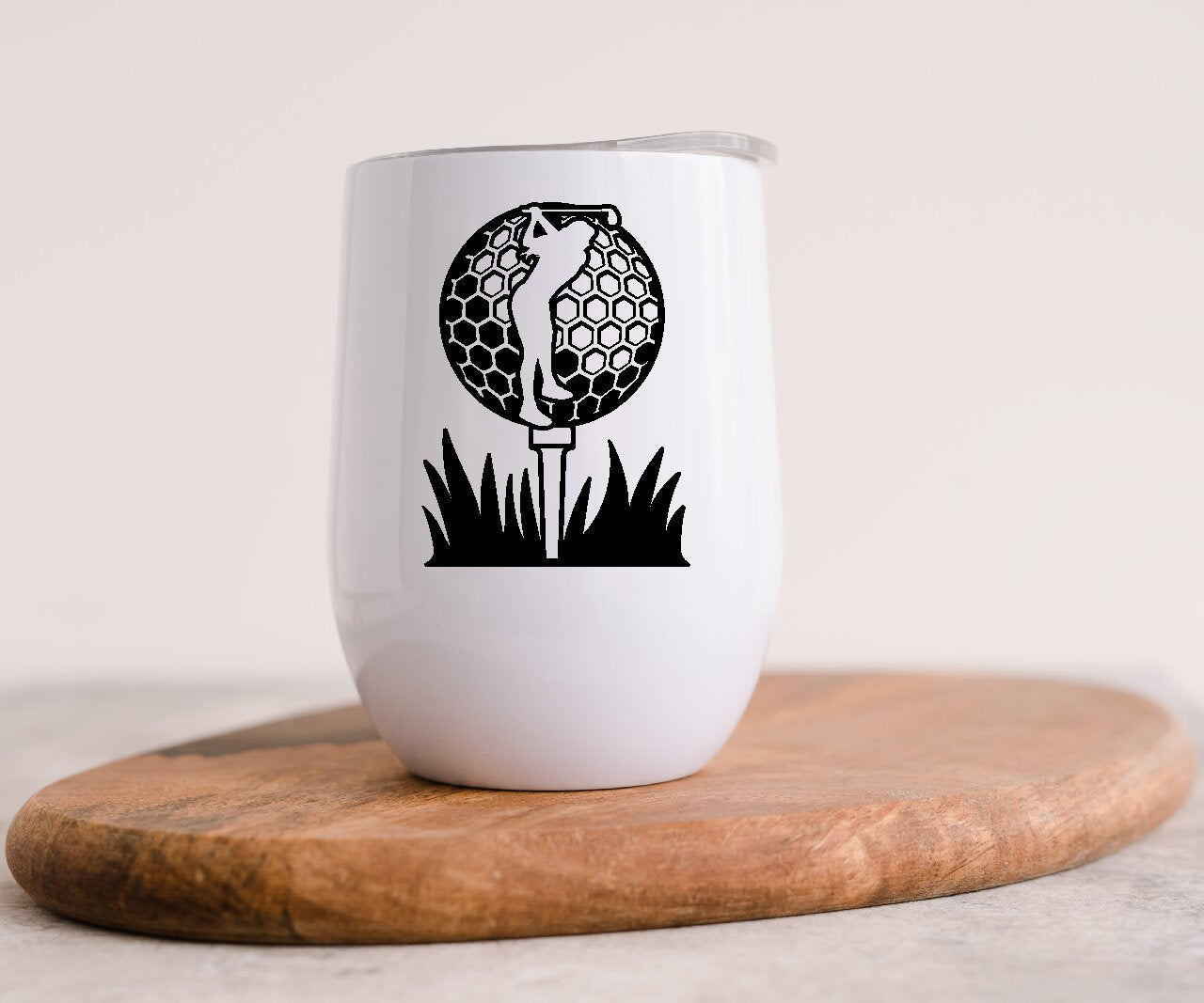 Golf Tee 2 - Wine Tumbler (Personalised with your name).