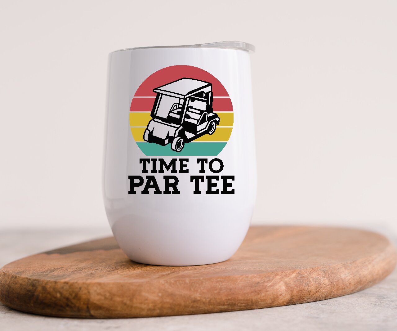 Golf Cart 3 - Wine Tumbler (Personalised with your name).