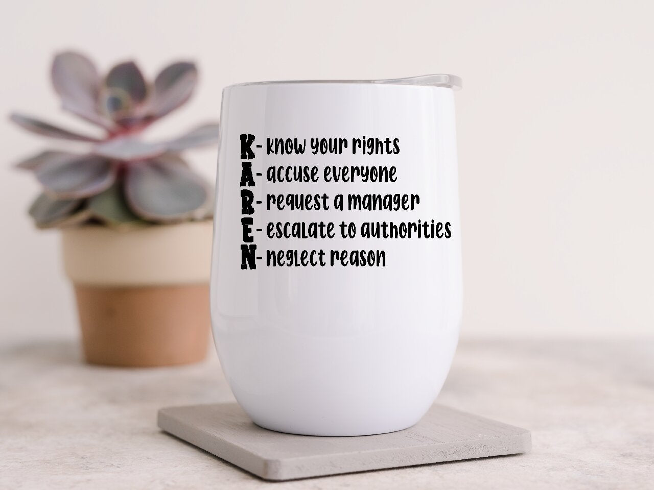 Karen Acronym - Wine Tumbler
