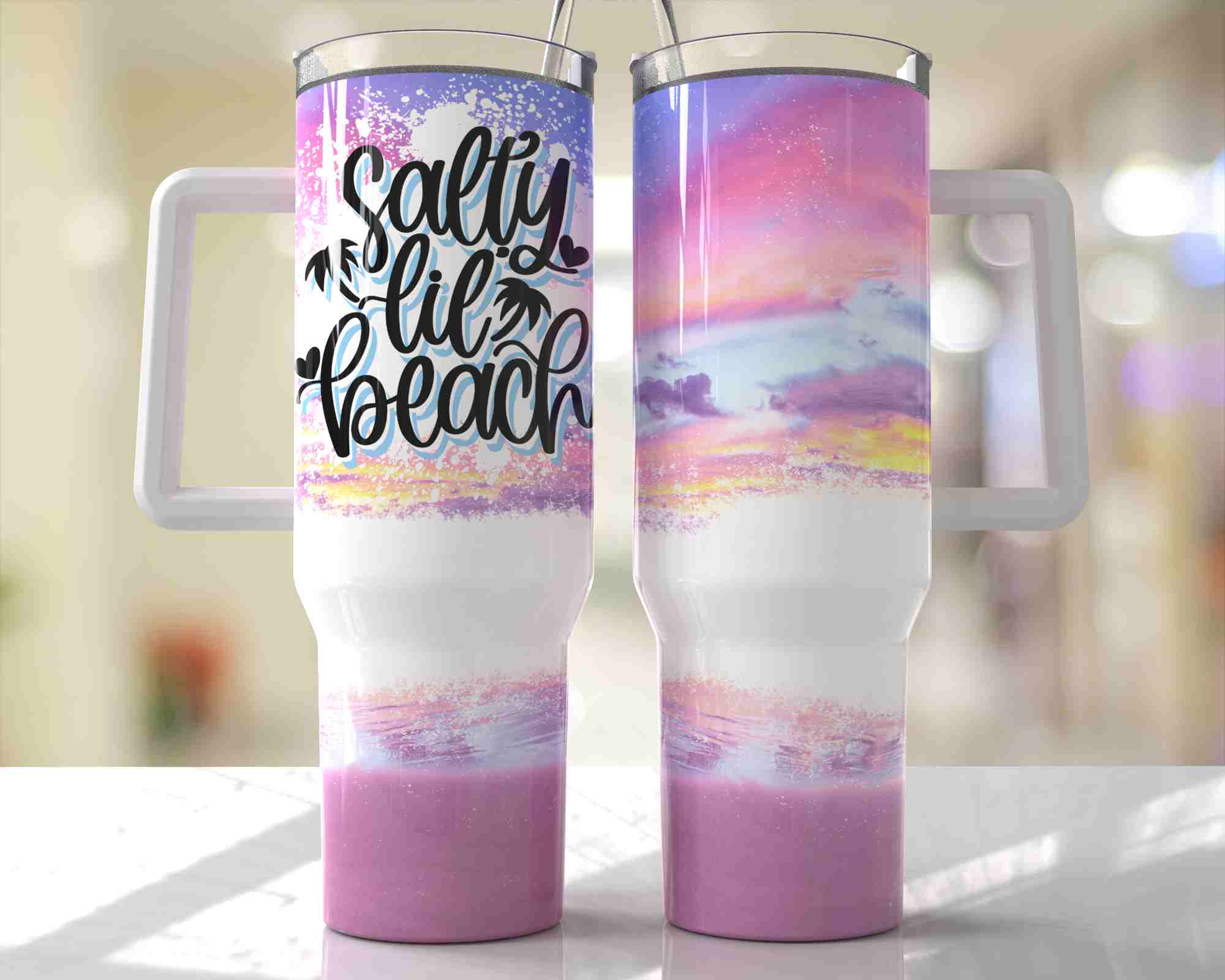 Salty Lil' Beach - 40oz Double Insulated Travel Mug with Handle