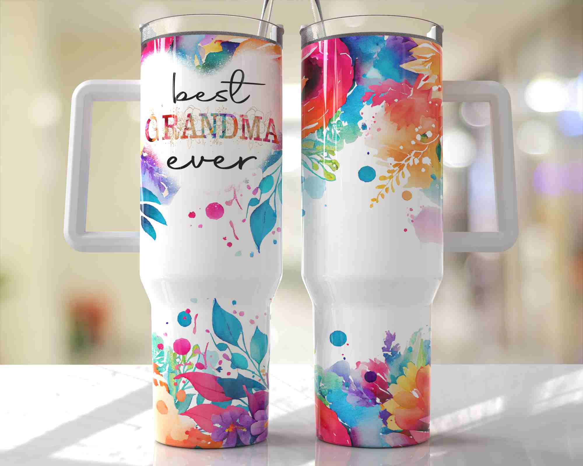 Best Grandma Ever - 40oz Double Insulated Travel Mug with Handle