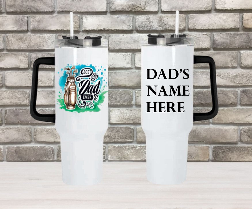 Best Dad Ever (GOLF) - 40oz Double Insulated Travel Mug with Handle