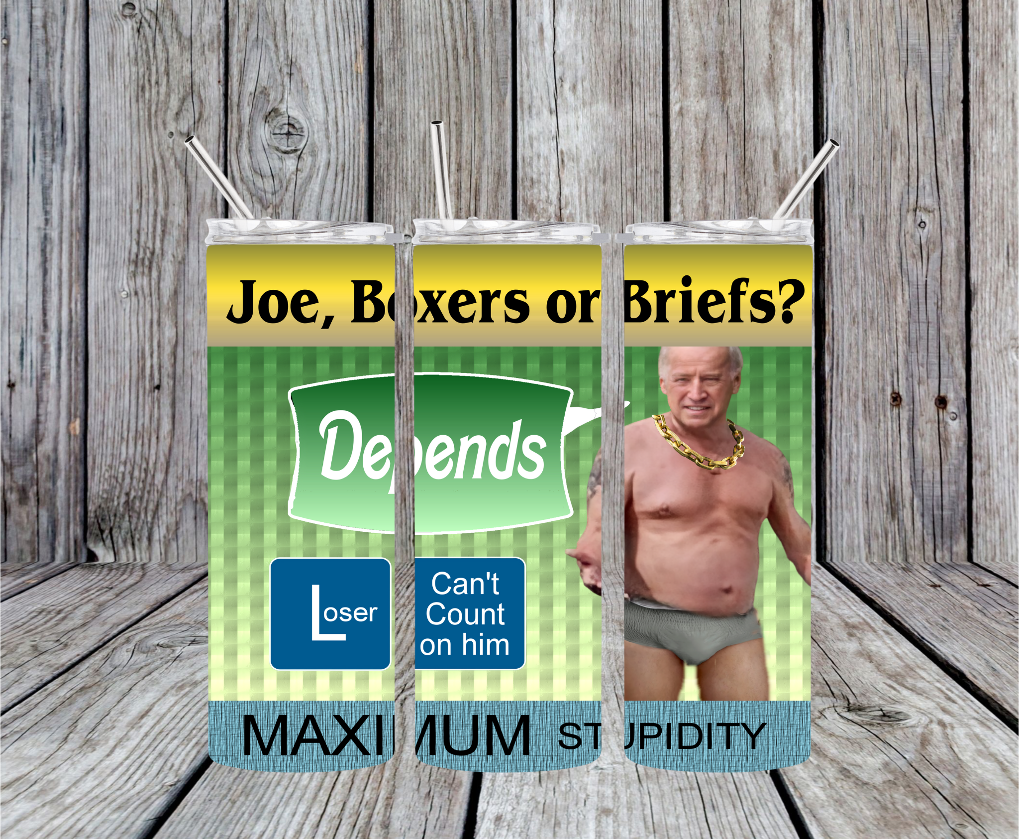 Joe Biden, Depends - 20oz Skinny Tumbler