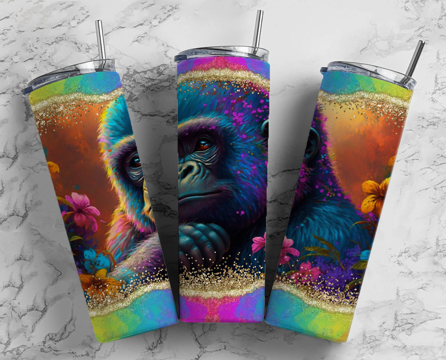 Neon Gorilla- 20oz Skinny Tumbler