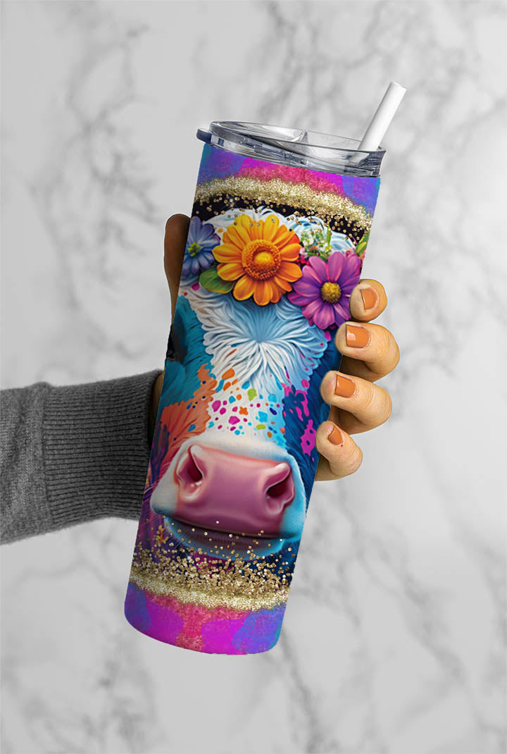 Neon Cow- 20oz Skinny Tumbler