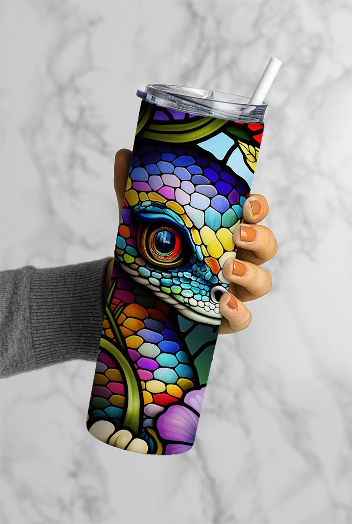 Stained Glass Snake- 20oz Skinny Tumbler