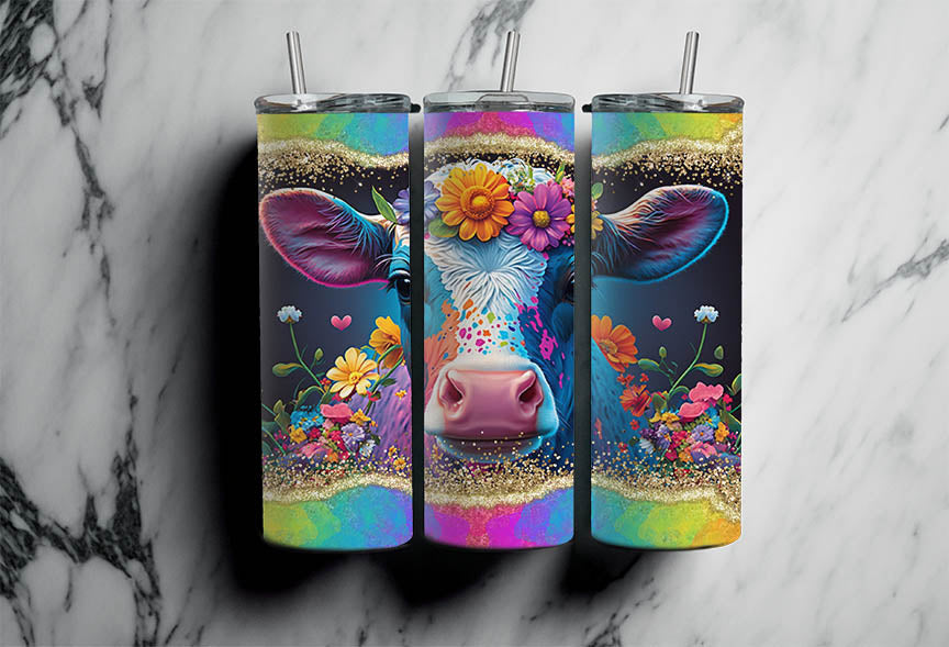 Neon Cow- 20oz Skinny Tumbler