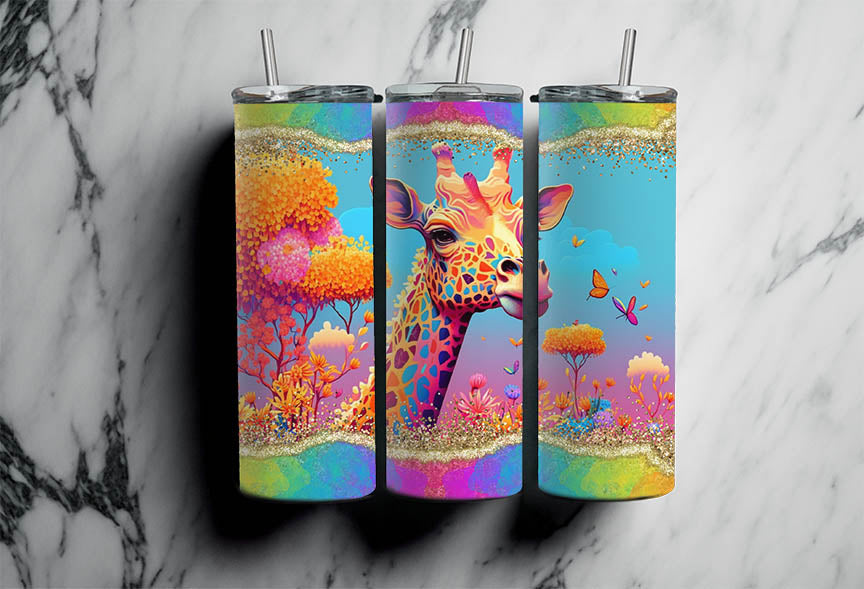 Neon Giraffe- 20oz Skinny Tumbler