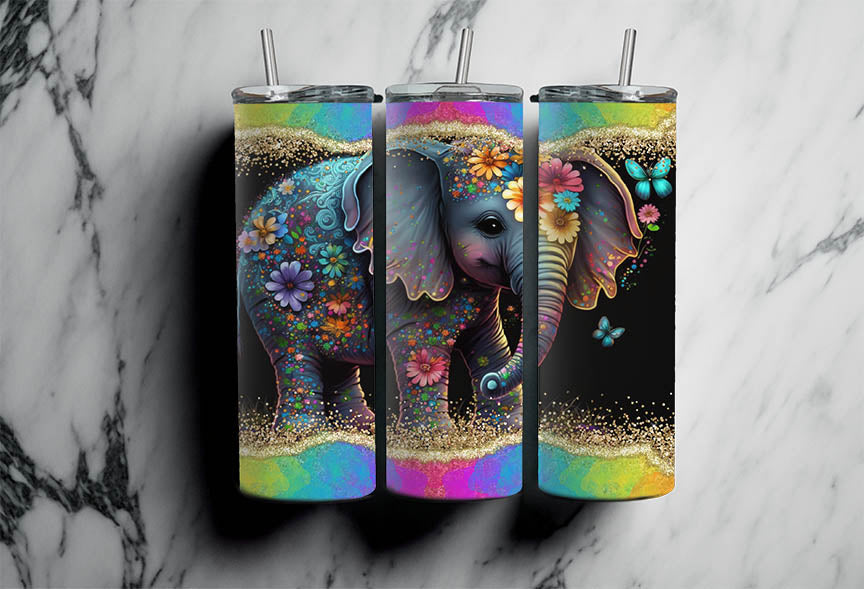 Neon Elephant- 20oz Skinny Tumbler