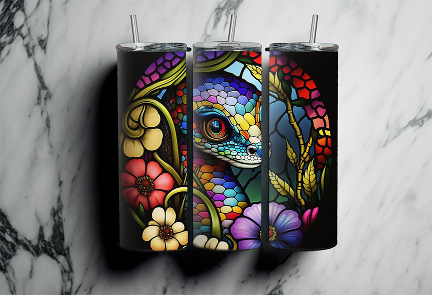 Stained Glass Snake- 20oz Skinny Tumbler