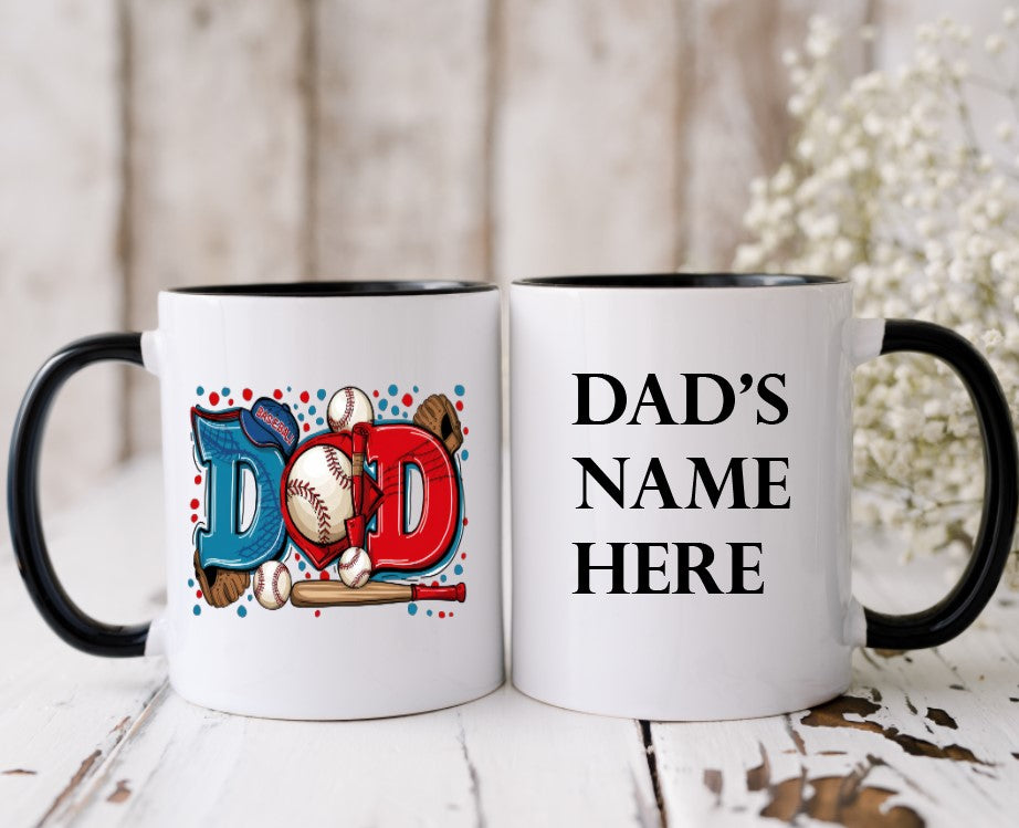 Dad (Baseball Graphic) - 15oz Coffee Mug