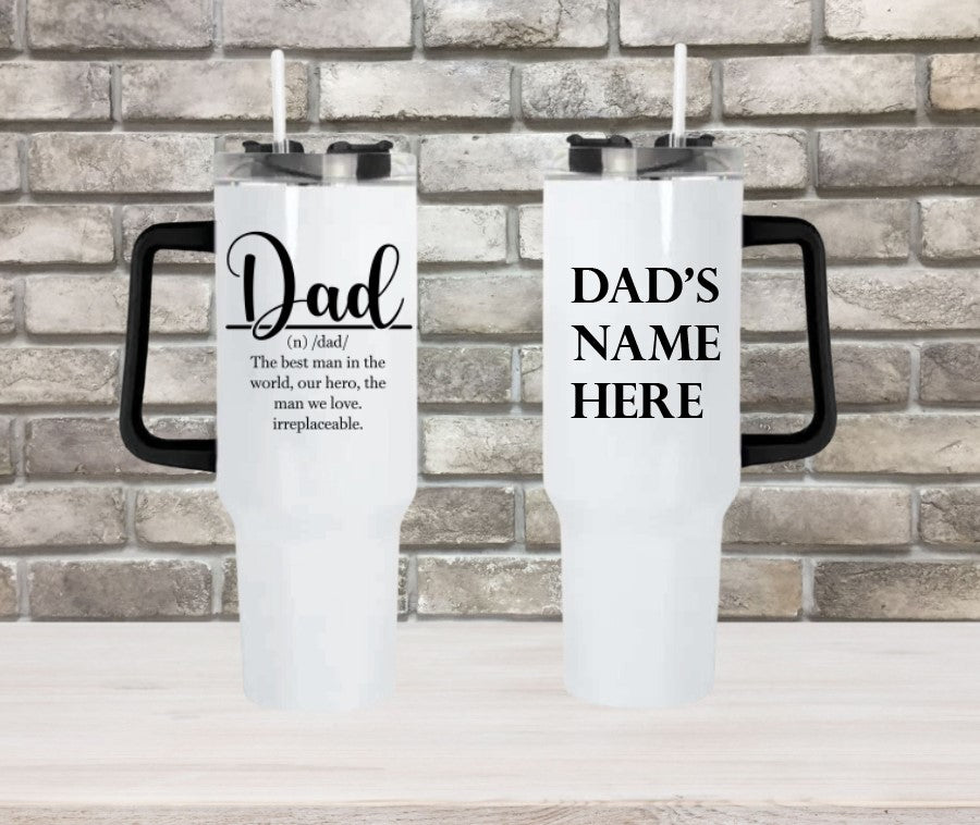 Definition of a Dad - 40oz Double Insulated Travel Mug with Handle