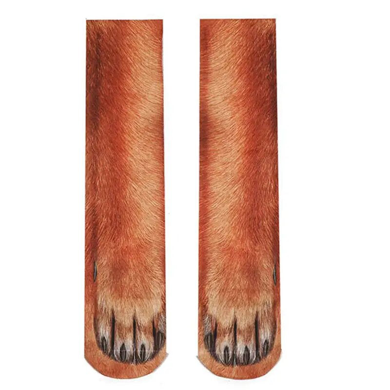 Funny Animal Paw Crew Socks