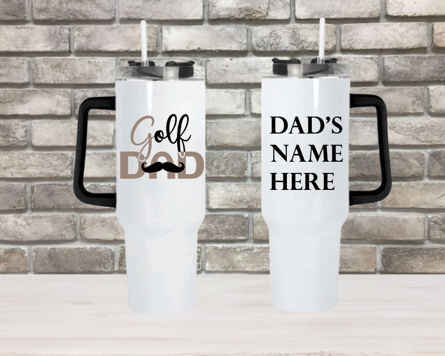 Golf Dad Design 1 - 40oz Double Insulated Travel Mug with Handle