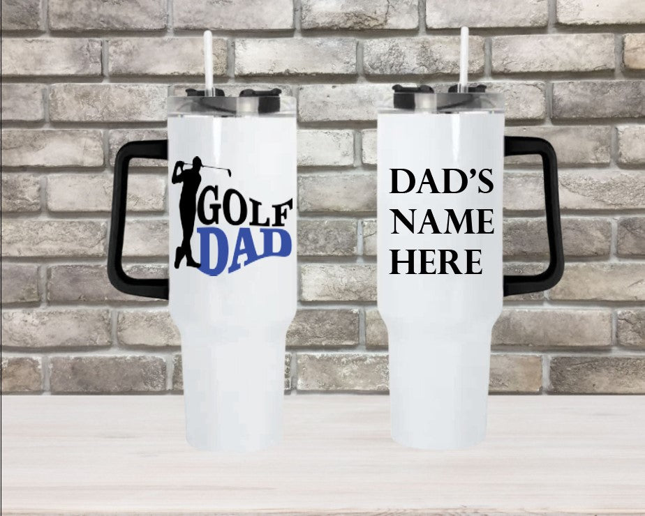 Golf Dad Design 2 - 40oz Double Insulated Travel Mug with Handle