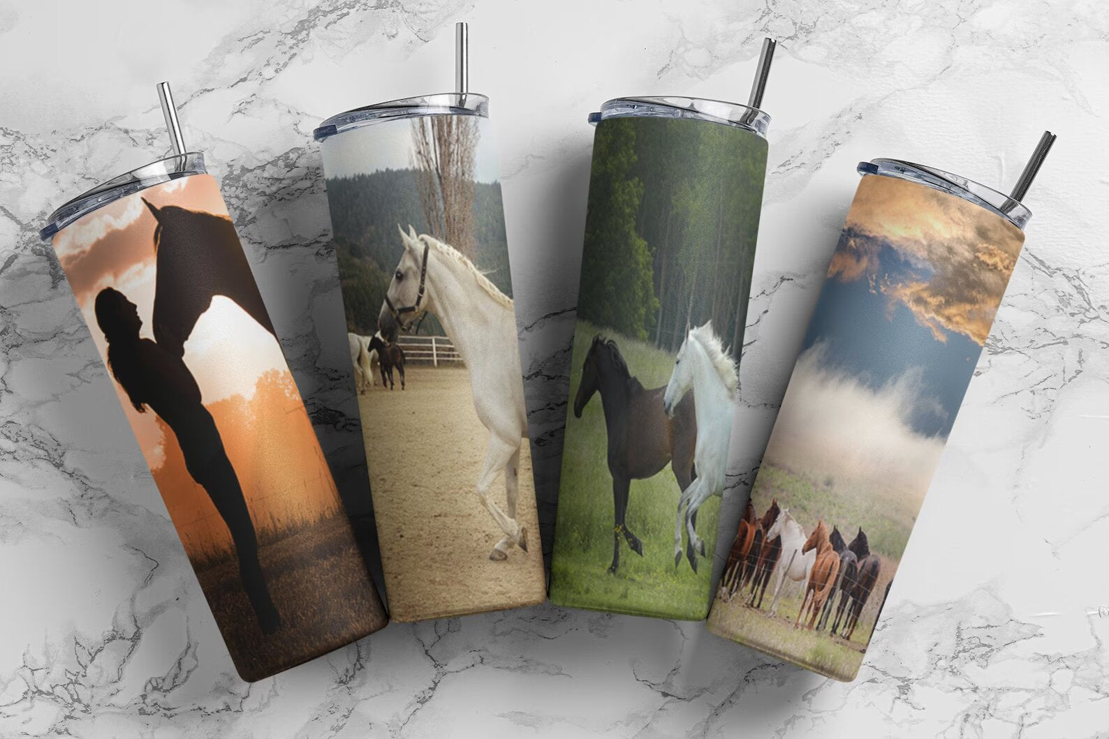 Equestrian 20oz Skinny Tumbler - Design 10