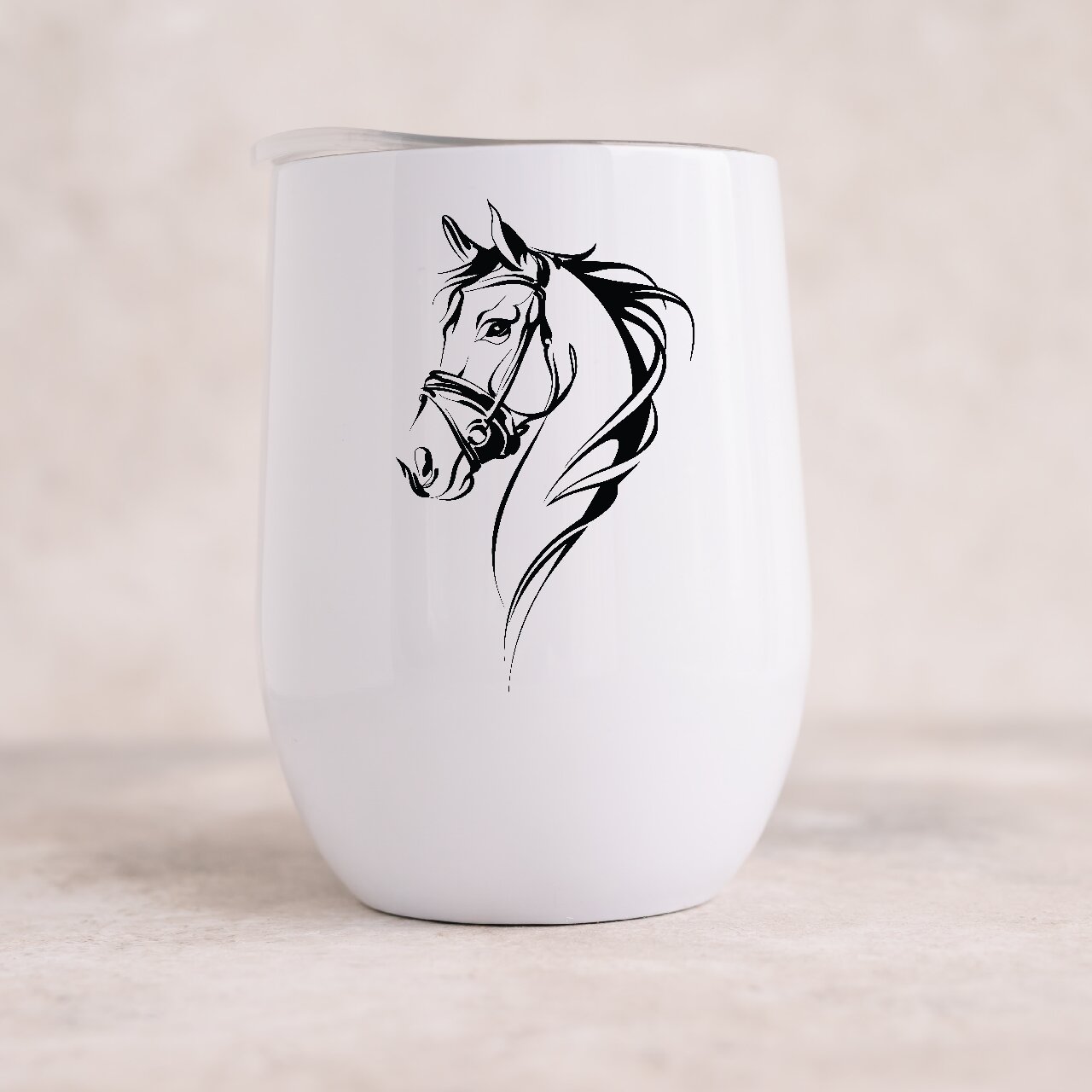 Horse Silhouette Design 4 12oz Insulated Wine Tumbler