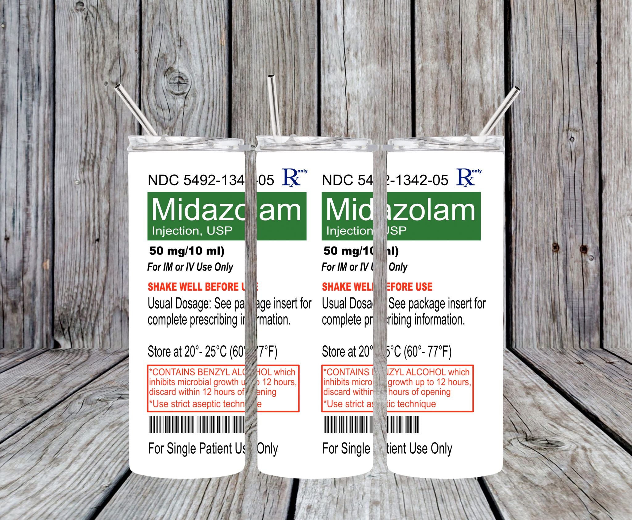 MIDAZOLAM INJECTABLE  50 mg/10 ml - 20oz Skinny Tumbler