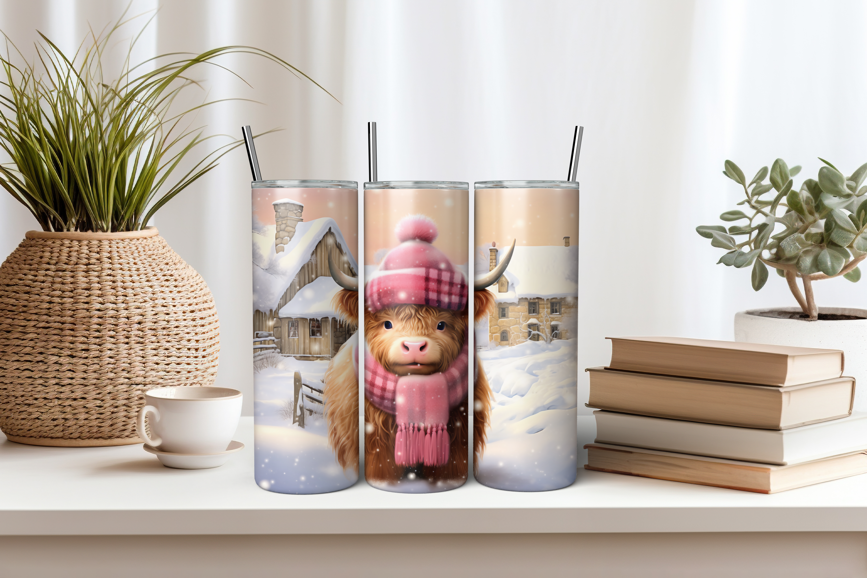 Cute Baby Highland Cow - 20oz Skinny Tumbler