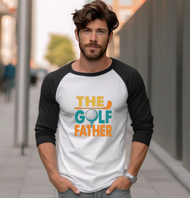 The Golf Father- Raglan 3/4 Sleeve Shirt