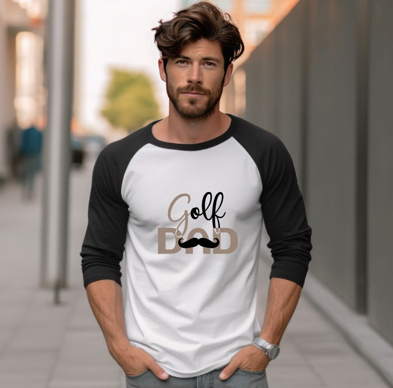 Golf Dad Design 1 - Raglan 3/4 Sleeve Shirt