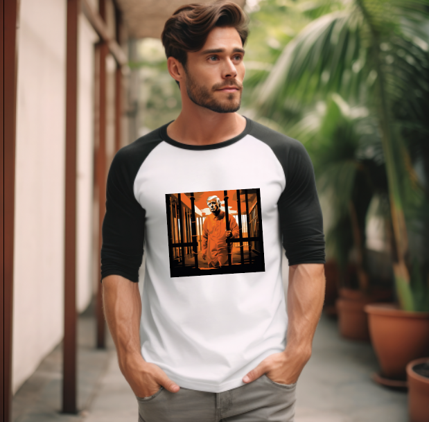 TRUMP BEHIND BARS - Raglan Shirt