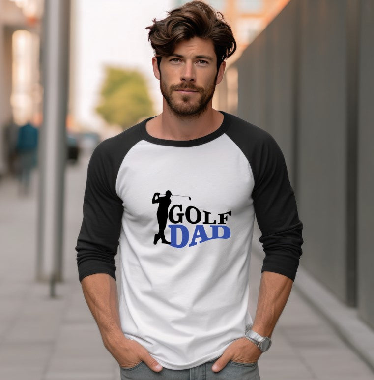 Golf Dad Design 2 - Raglan 3/4 Sleeve Shirt