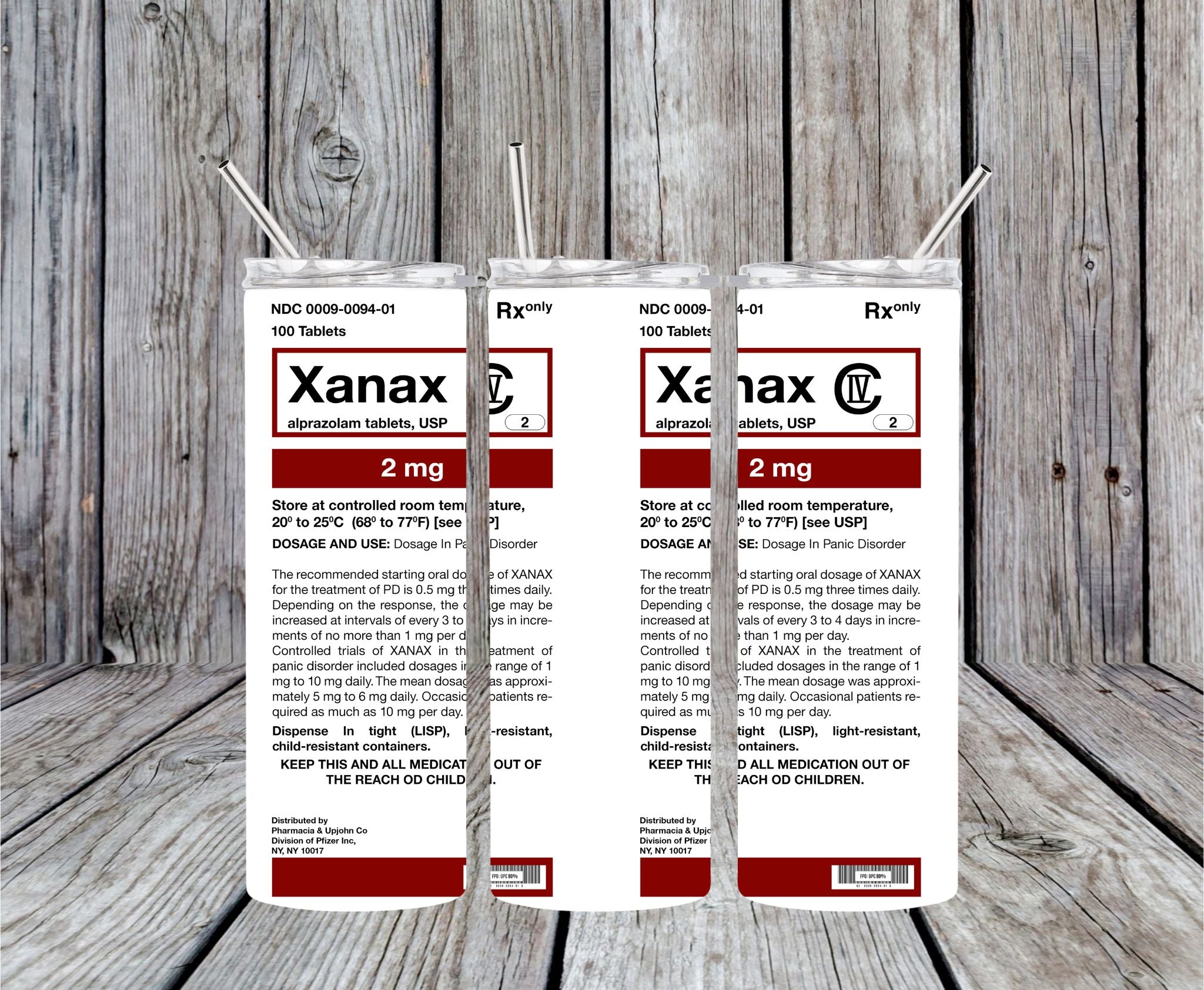 XANAX 100 TABLETS - 20oz Skinny Tumbler