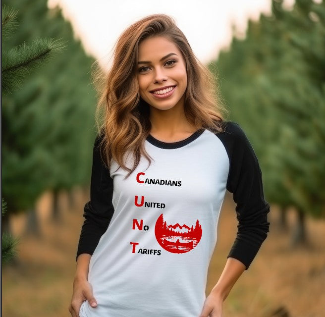 Canadians United No Tariffs - Raglan Shirt