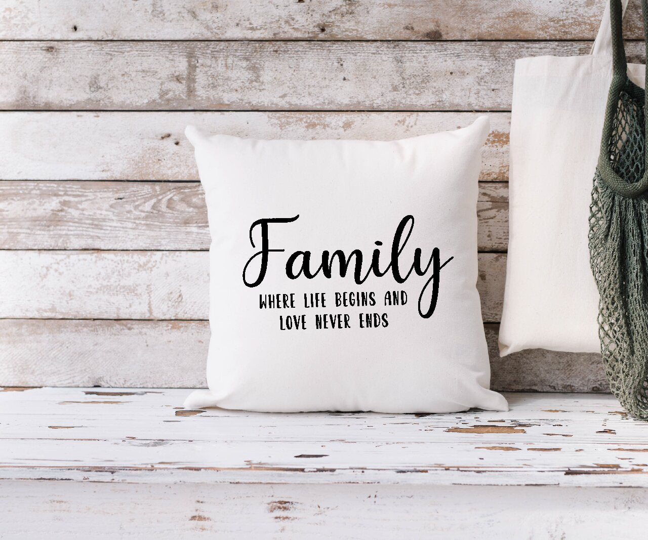 Family Where Life Begins And Love Never Ends - Cushion Cover