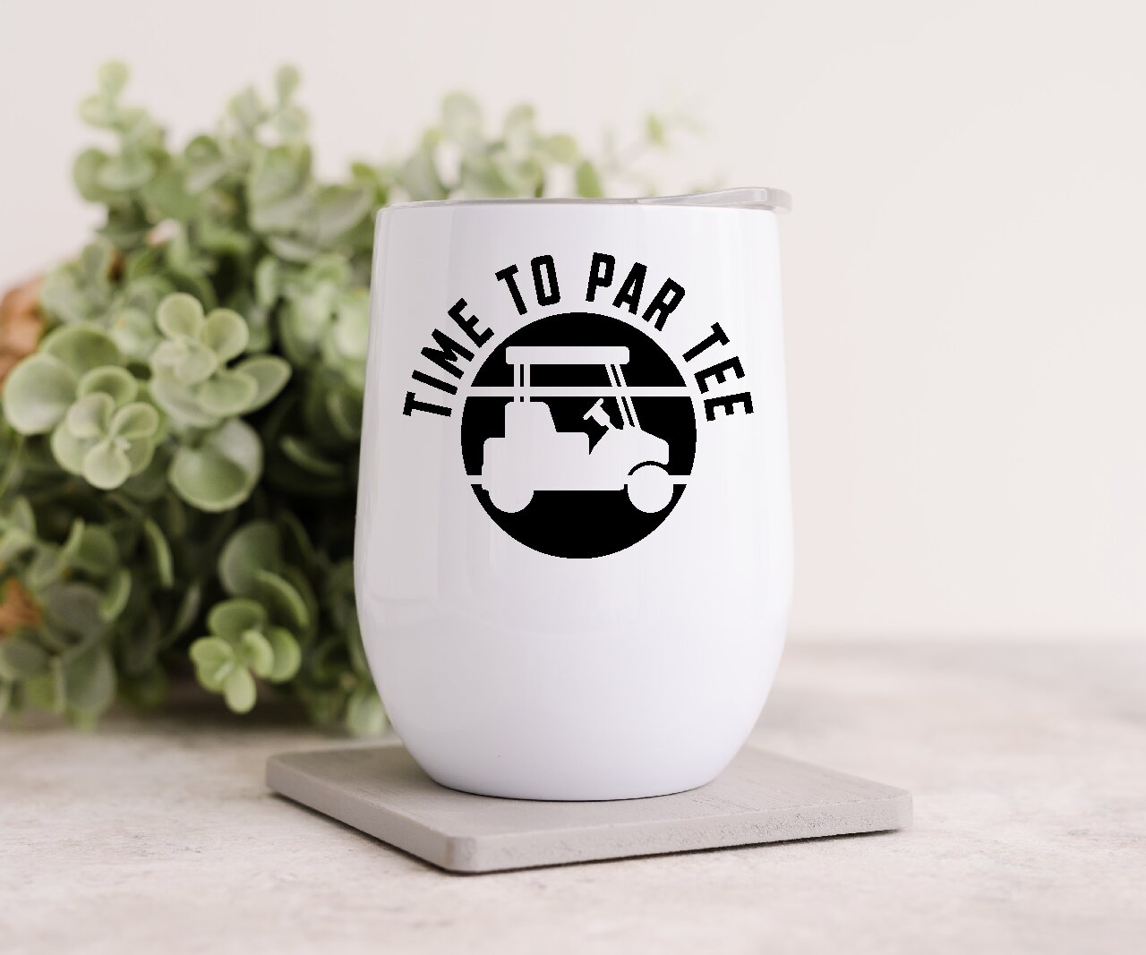 Golf Cart 4 - Wine Tumbler (Personalised with your name).