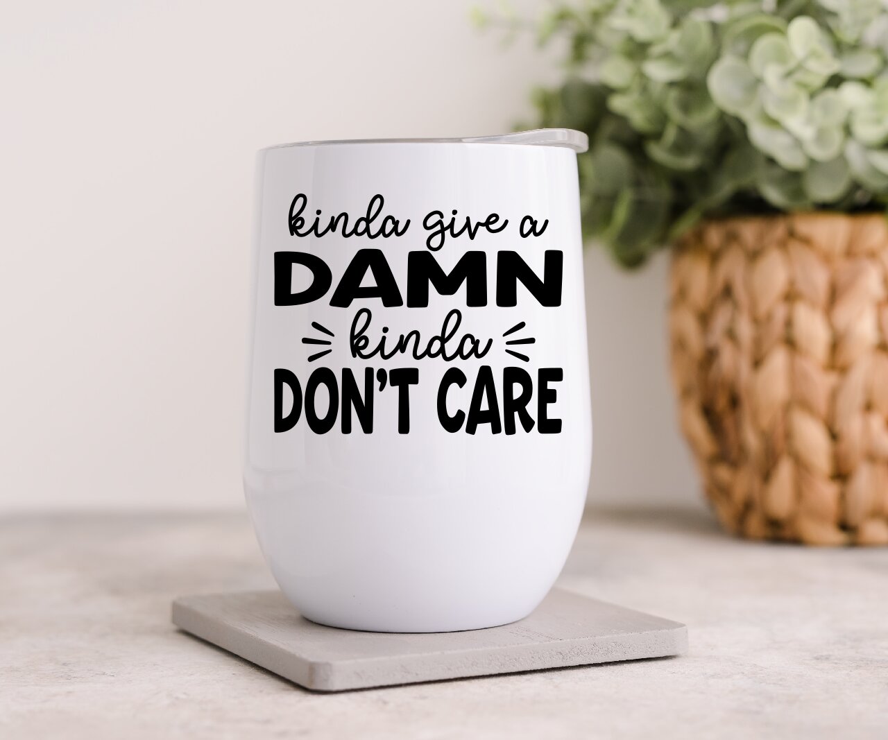 Kinda Give A Damn - Wine Tumbler