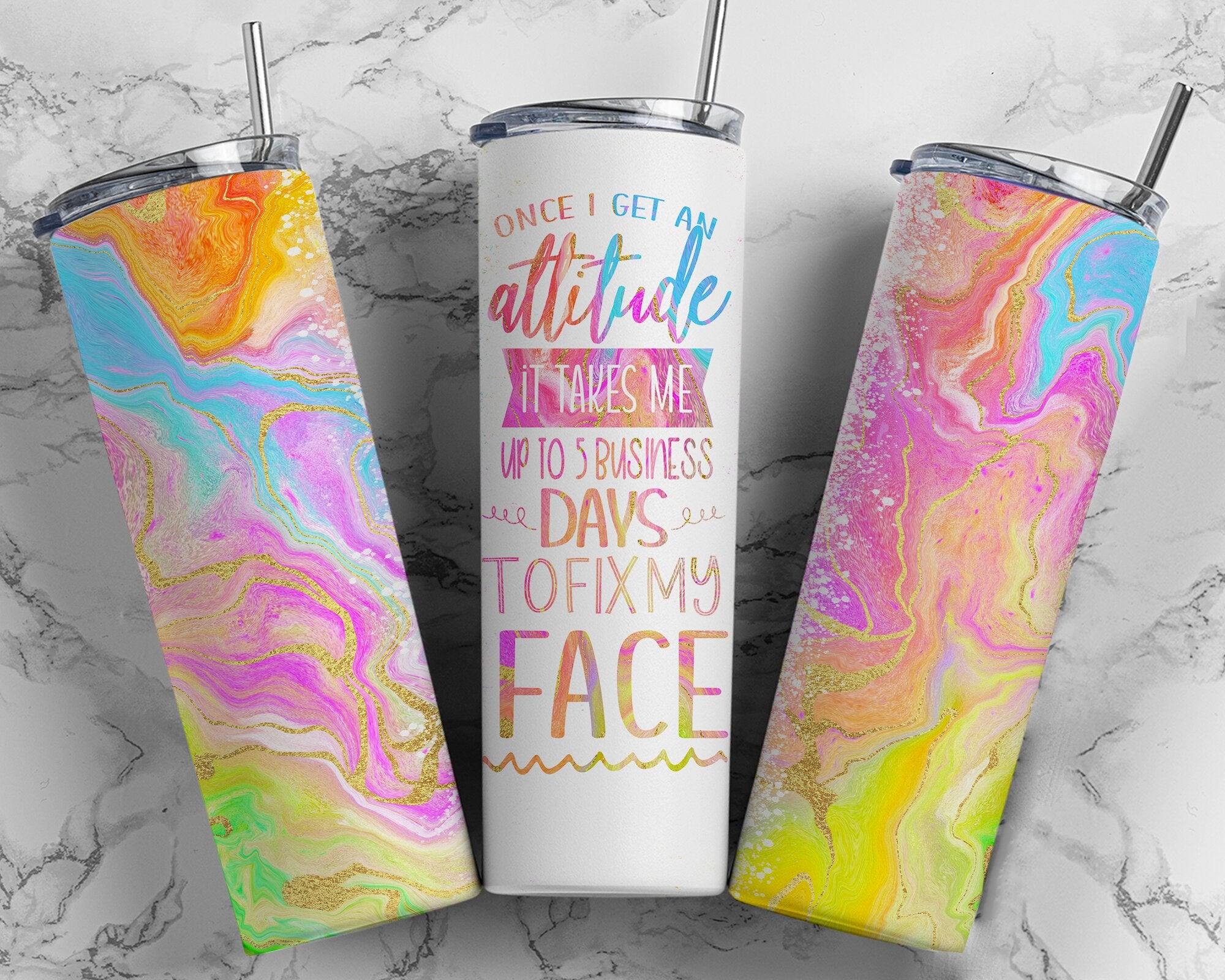 Once I Get An Attitude... - 20oz Skinny Tumbler