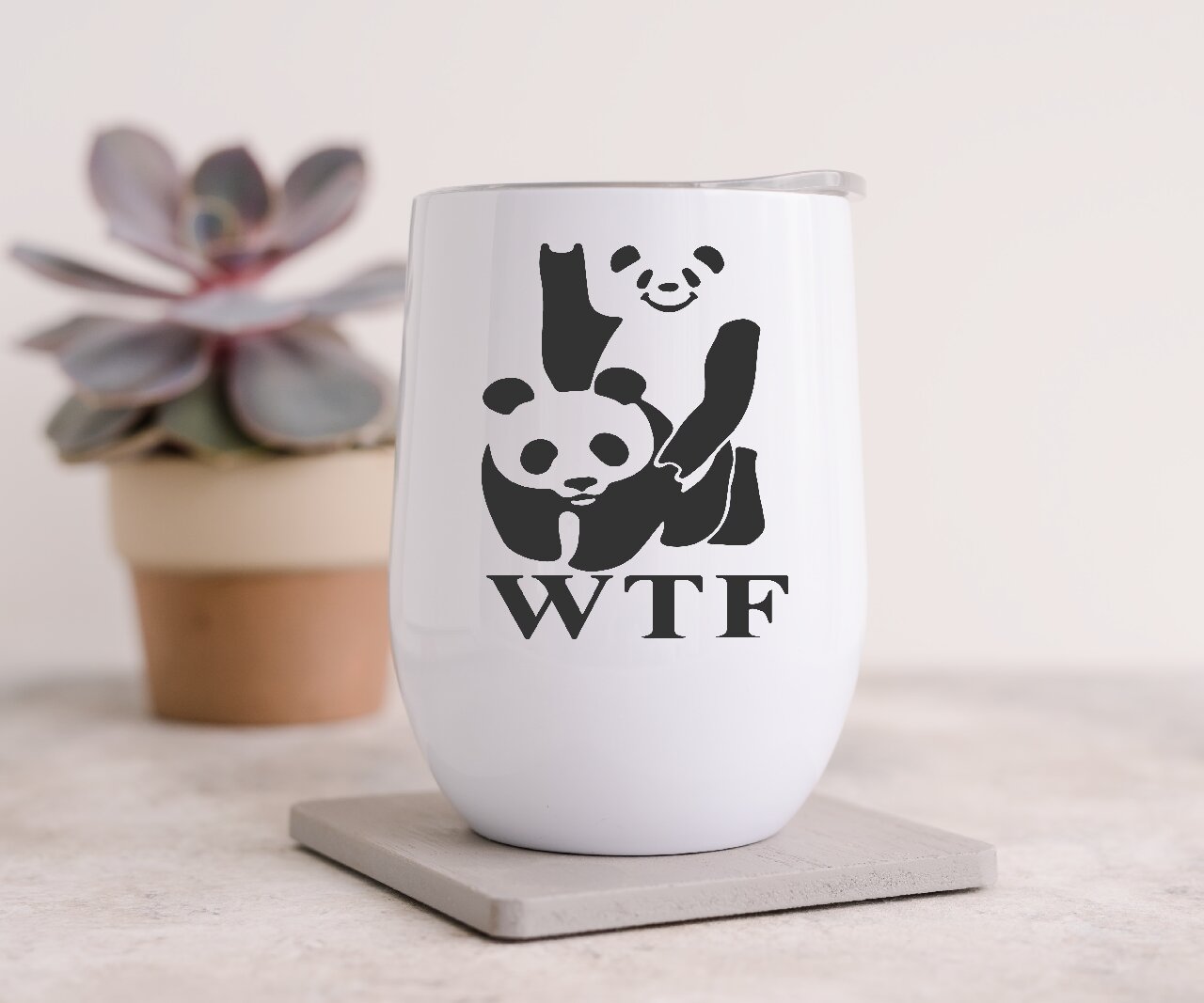 WTF Pandas - Wine Tumbler